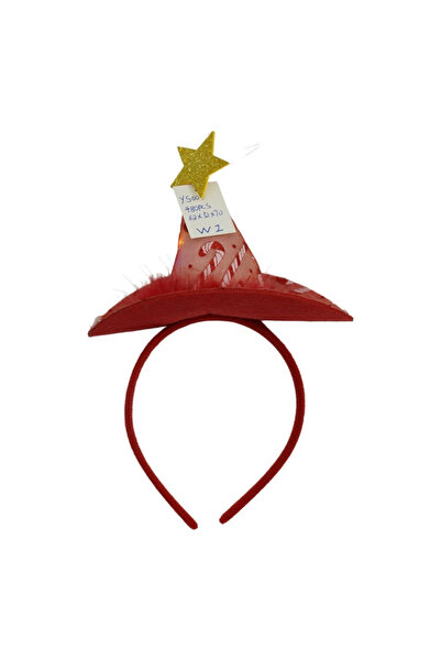 Flippy Bentiță/cerc pentru pălărie de Crăciun, culoare roșie cu LED, mărime standard,