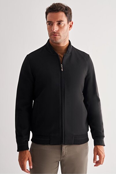 İmza Black Cashmere College Collar Plain No Slit Full Lining Comfort Fit Classic Coat 1007245159