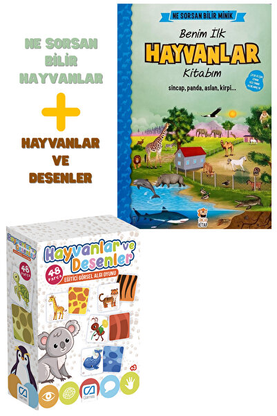 Sincap Kitap Ne Sorsan Bilir Hayvanlar Kitabı + Hayvan Desenleri Bulmaca Oyun...