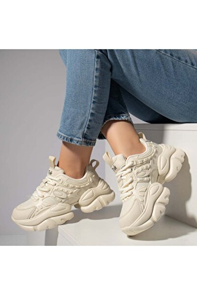 Modlet.ro Women's beige sneakers MOD12223