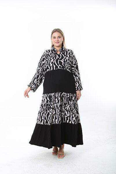 XL Modam Women's Patterned Lycra Plus Size Dress