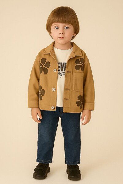 Ysferbutik Children's Denim Jacket Denim Pants Sweet