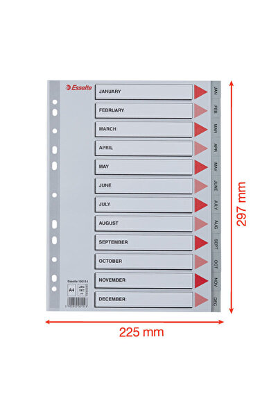 Esselte A4 Index January-December