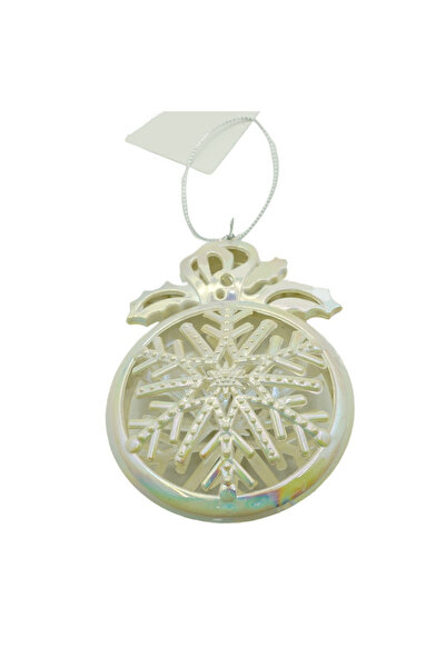 Toolsy Christmas tree ornament, Pearlescent, Round, 8 cm x 11 cm, Plastic, Fl...