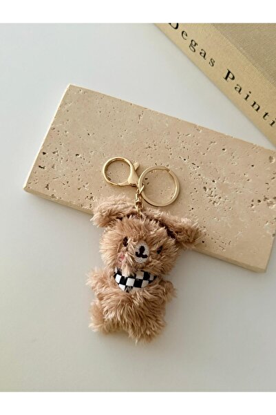 muyoso سلسلة مفاتيح وحلية حقيبة على شكل دمية دب قطيفة