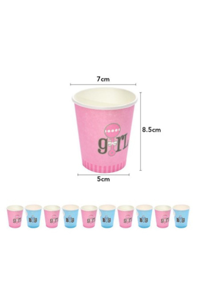 Flippy Set 10 pahare din carton Gender Reveal