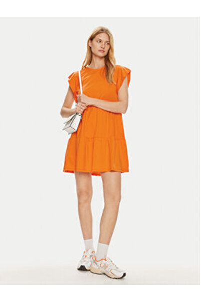 VILA Γυναικείο Καλοκαιρινό Φόρεμα 14087541 Πορτοκαλί