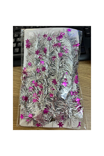 Toolsy Beteală de Crăciun cu LED, Mov, model stea, 2 m x 5 cm, PVC, Sfoară, A...