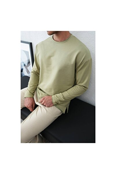 perasttesktil Erkek Oversıze Basıc İki İplik Sweatshirt