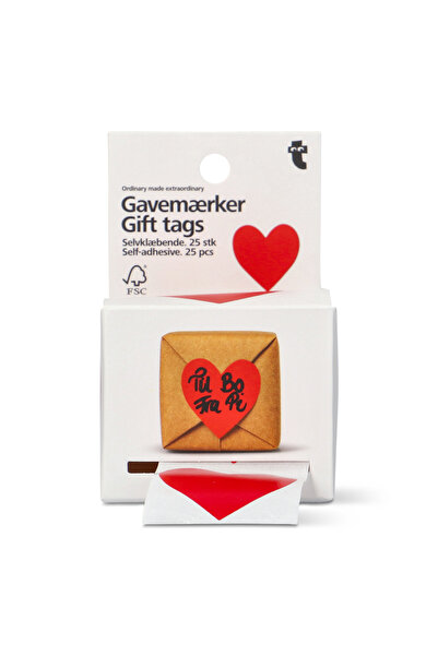 Flying Tiger Copenhagen Heart Shaped Gift Tag Set