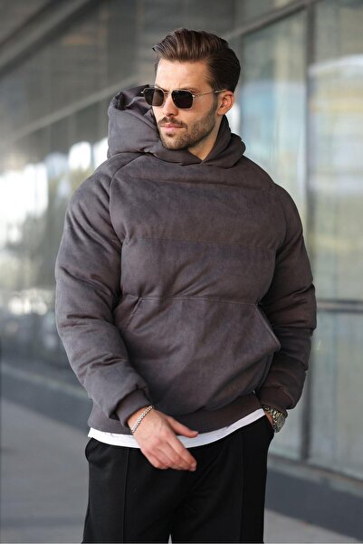 Madmext Füme Kapüşonlu Erkek Şişme Mont 7235