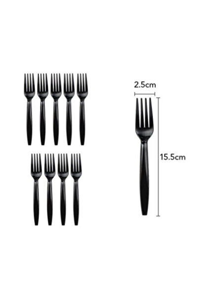 Flippy Set 10 furculite de unica folosinta 15.5 x 2.5 cm, negru