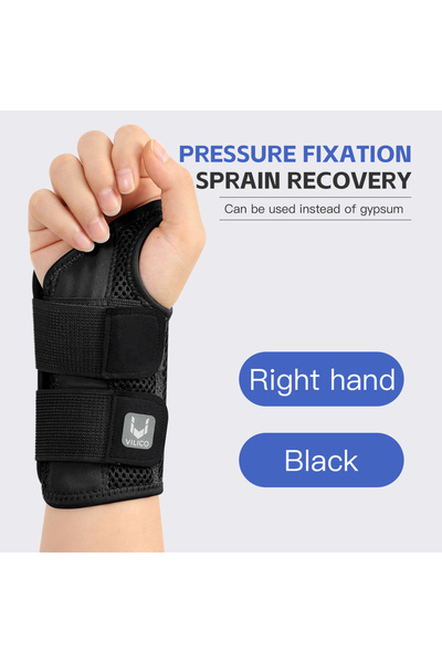 Choice L/XL Black - Right Hand Finger Joint Pain Tendon Sheath Adjustable Dual Strap Wrist Guard with Thin