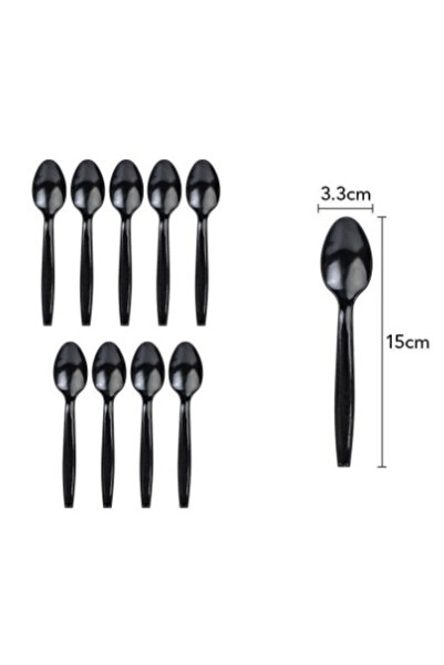 Flippy Set 10 linguna de unica folosinta 15 x 3.3 cm, negru