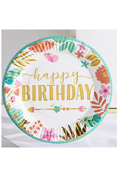 Flippy Set 10 farfurii cu design Happy Birthday 18 cm, model 2