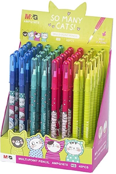 M&G Online Creion cu grafit multi-point, So many cats, HB, 40 buc/display, M&G