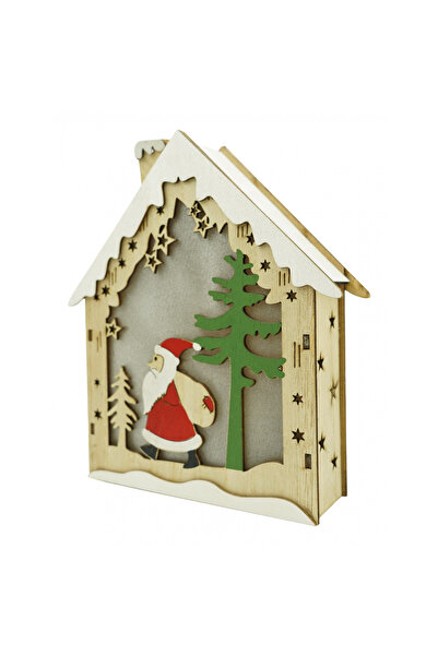 Toolsy Decorațiune luminoasă, model Căsuță de Moș Crăciun, maro, lungime: 18 ...