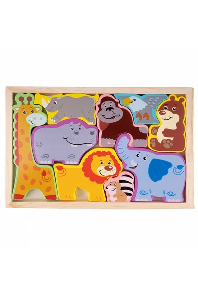 MalPlay Puzzle din lemn Zoo Aminals