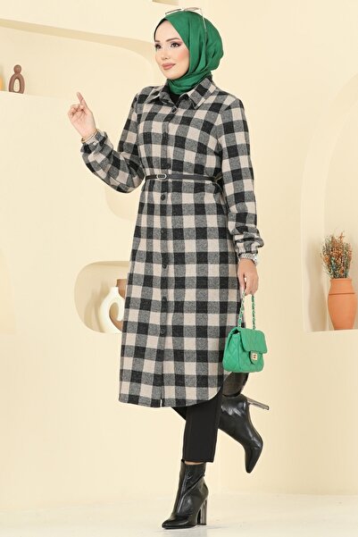 ModaMerve Gömlek Yaka Ekose Tunik 3062KTR750-MS Desen3 Vizyon