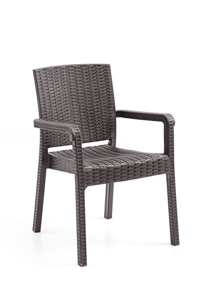 Evdemo King 2'li Rattan Sandalye Kahve