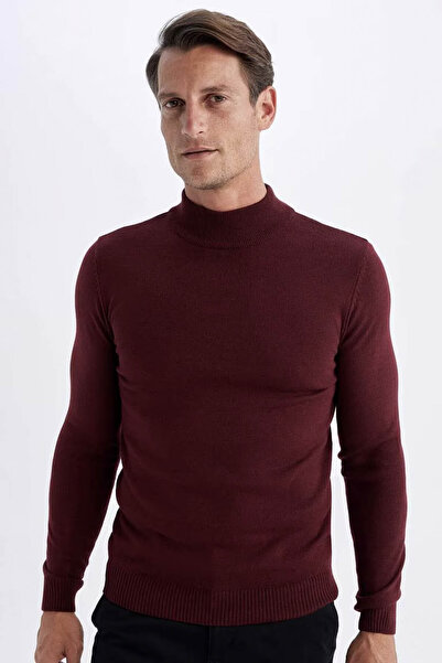 DeFacto Slim Fit Slim-Fit Half Turtleneck Basic Plain Strickpullover R1127az