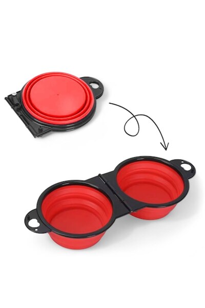 zioda smart essentials Bol dublu pliabil pentru hrană și apă pentru animale d...