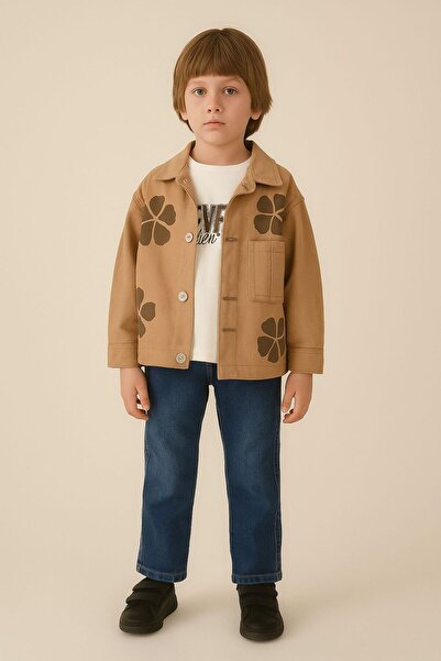 Ysferbutik Children's Denim Jacket Denim Pants Sweet