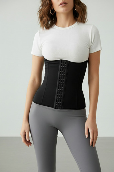 PAMORA مشد لاتكس بدون حمالات مع دعامات فولاذية للخصر، مشد لاتكس لشد الجسم بعد...