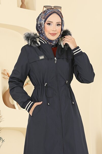 ModaMerve Arma Detay Kürklü Kaban 2815MSA980-MS Laci