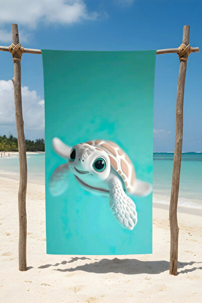 BETHA Turtle Printed Cotton Beach Towel – Patterned Design – 75X150 cm
