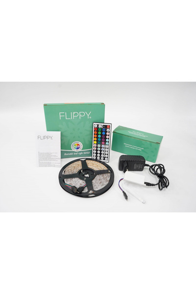 Flippy Instalatie Craciun, tip Banda RGB Multicolor Luminoasa cu telecomanda,...