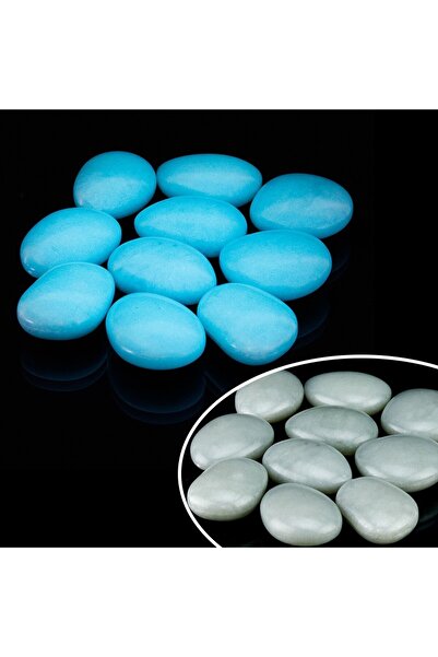 PROCART Phosphorescent pebbles glow aqua, diameter 4 cm, 10 pieces