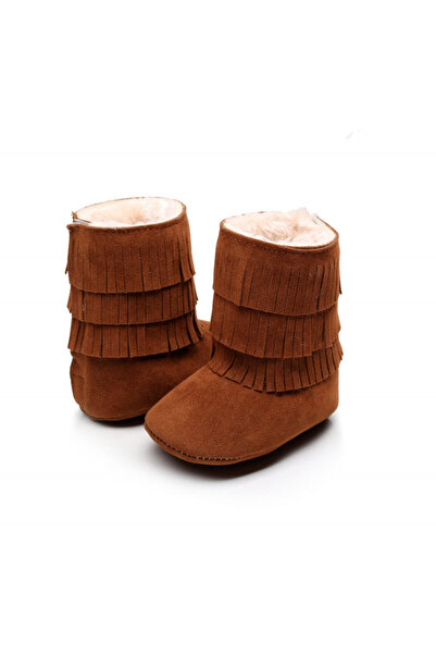 Bebelul Brown ankle boots with fringes