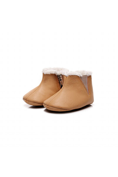 Superbaby Light brown fur lined booties for babies - Simply