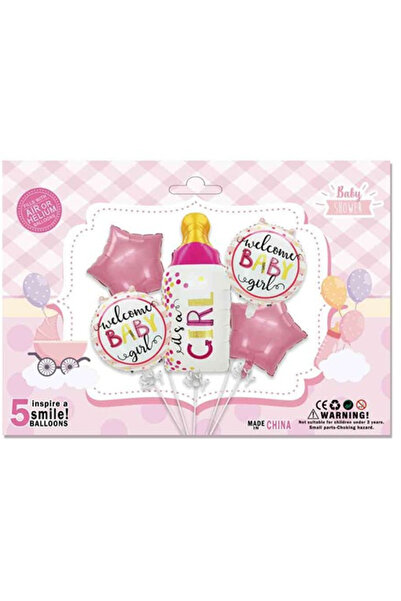 Flippy Set baloane it s a girl pentru gender reveal, botez, roz