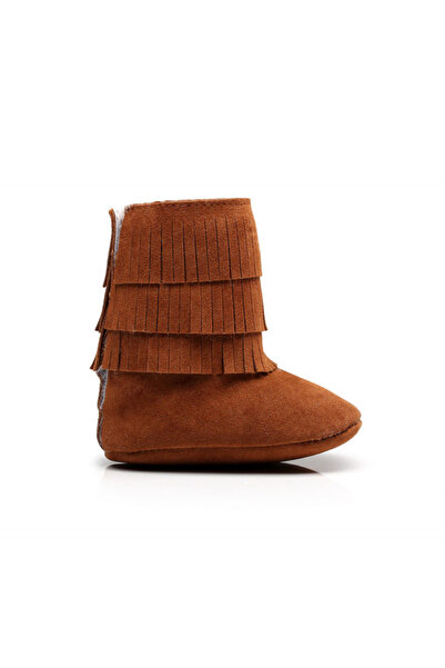 Superbaby Brown ankle boots with fringes