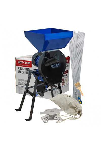 DDT Moara electrica cu suport din metal pentru cereale si stiuleti, DDT-TOP,Cuva Mare, motor 4.2 kw , 30