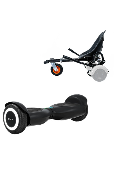 Smart Balance 6.5 inch Hoverboard with Suspension Seat, Jetson Prism Black and Black Hoverkart with Suspensions Package