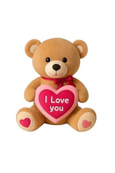 woomino دمية قطيفة على شكل دب بقلب مكتوب عليه 'أحب' بطول 40 سم