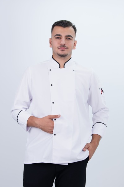 Das Uniform Düğmeli Biyeli Şef Gömlek Aşçı Kıyafeti Chef Aşçı Forması