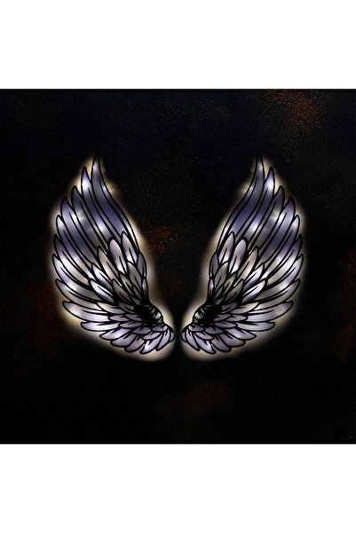 Lucenda Epoksili Kişiye Özel Mavi Melek Kanadı Figürlü Tablo Dekoratif Duvar ...