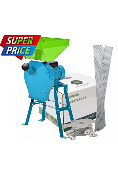 DDT *Cel mai mic pret* Moara Wertcraft cuva mare cu suport 3.5 Kw, 2850 Rpm, 4 site, 20 ciocanele, capac