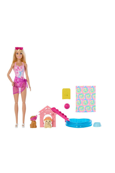 Barbie Köpekçikle Havuz Partisi Oyun Seti JBF35
