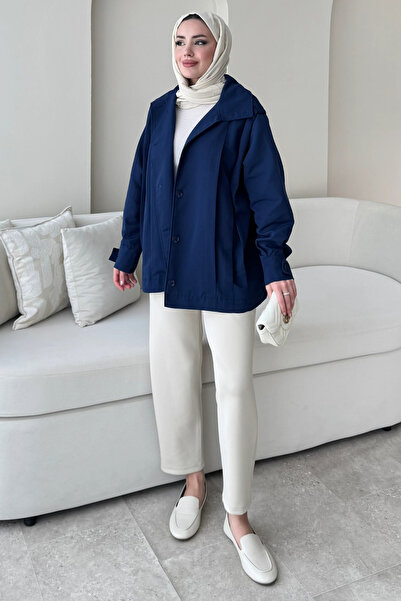 Tesettür Diyarı Жіночий тренч без підкладки з стрічковими деталями Carla - ст...