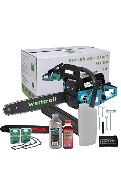Wertcraft Drujba pe benzina Wertcraft, 5 CP, 52 CC, 2 timpi, 2 x lama 40 cm, ...