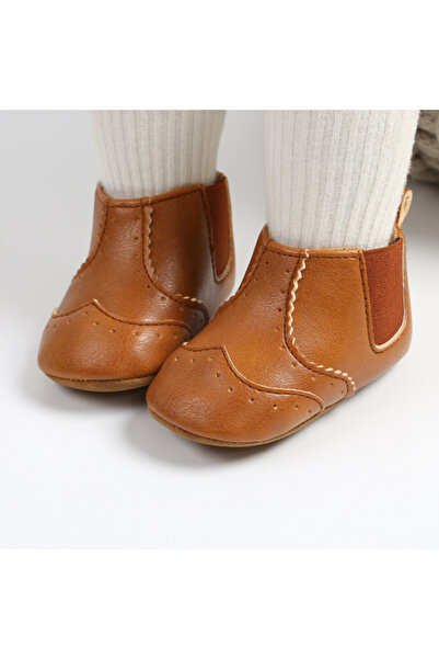 Superbaby Cizmulite scurte maro pentru bebelusi - Simply