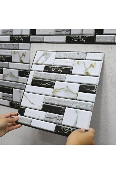 GOLD MARKET Set 10 Placi Tapet Autocolant 3D, Autoadeziv, Imitatie Marmura, i...