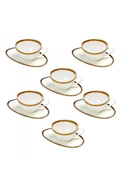 Culinaro Set pentru ceai 12 piese portelan Bailey, cesti 160 ml cu farfurioare