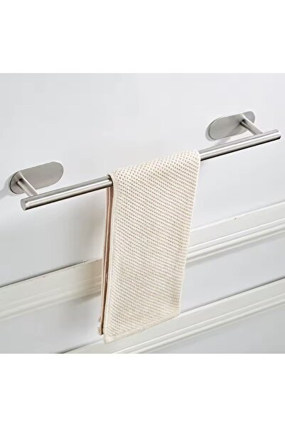Bulutlife 50 cm Paslanmaz Çelik Banyo Havluluğu Oval Kesim, Kendinden Yapışkanlı