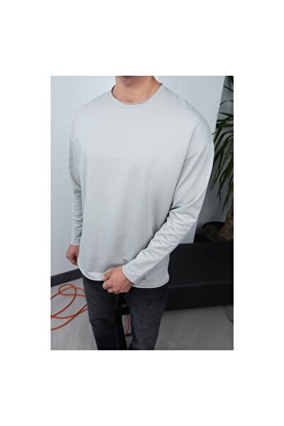 perasttesktil Men's Oversized Basic Two Thread Sweatshirt